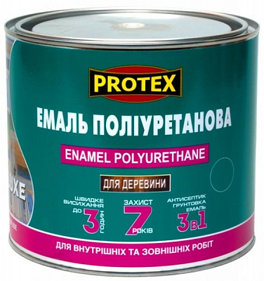 Эмаль Protex полиуретановая быстросохнущая 3в1 Luxe коричневый шелковистый глянец 2,4кг