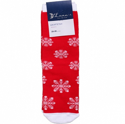 Носки женские Luna со снежинками р. 23-25 красный 