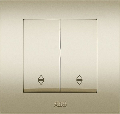 Вимикач прохідний двоклавішний ABB Cosmo без підсвітки 10 А титан 619-011400-211