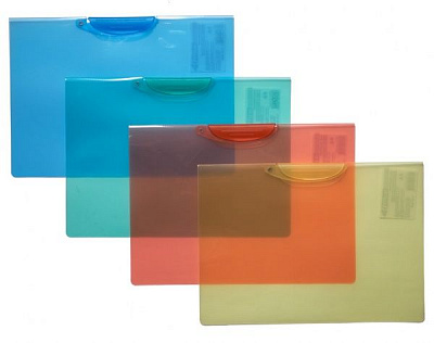 Папка с прижимом с боковым зажимом А4 450 мкн прозрачная цвет в ассортименте 4-256 4Office