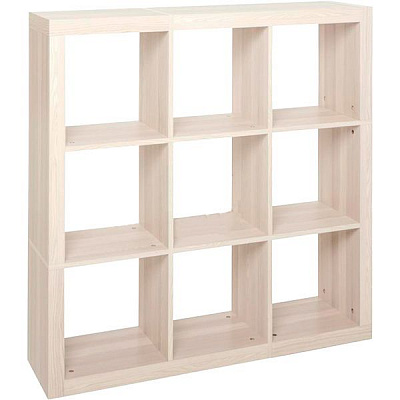 Стелаж двосторонній Inteo Кубус МІКС 3x3 1146x1146x290 мм клен