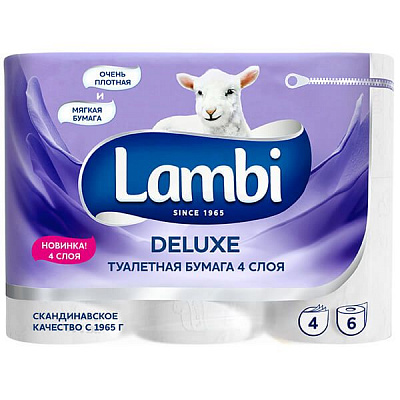 Бумага туалетная Metsa Tissue Lambi Deluxe 6 шт