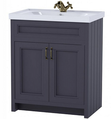 Тумба на ножках Aqua Rodos Waterford антрацит с умывальником Frame 70 см