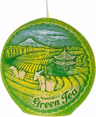 Свічка Запашний зелений чай, диск 13 см Bartek Candles