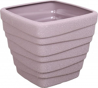 Горщик керамічний Оріана-Запоріжкераміка Квадрат №1 Хвиля шовк квадратний 15л аметист