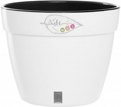 Горщик пластиковий Santino Асти круглий 12л білий/чорний (AS5 ALB-NGR)