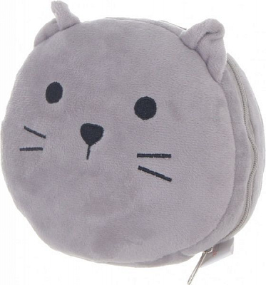 Подушка дорожная Котенок с маской серый Home Line