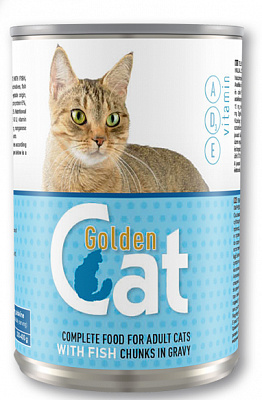 Консерва для взрослых котов всех пород Golden Cat с рыбой 415 г
