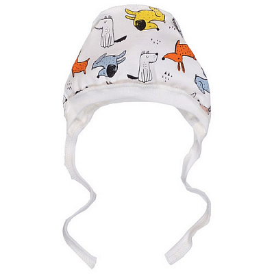 Чепчик дитячий Татошка р.3 білий із принтом 0502207всб