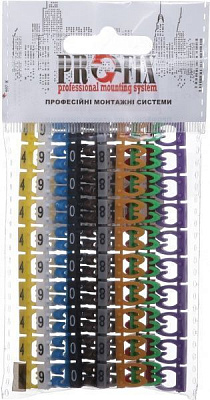 Маркер кабельный EMT Цифра 4,0x6,0 мм 10x10 шт. разноцветный 