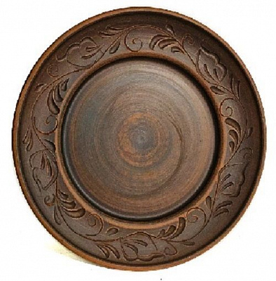 Тарілка обідня В’юнок 25 см Український гончарний посуд