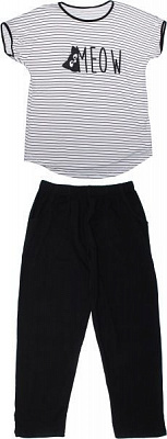 Комплект жіночий Nika Ledi 10785 р. XXXL чорний із білим