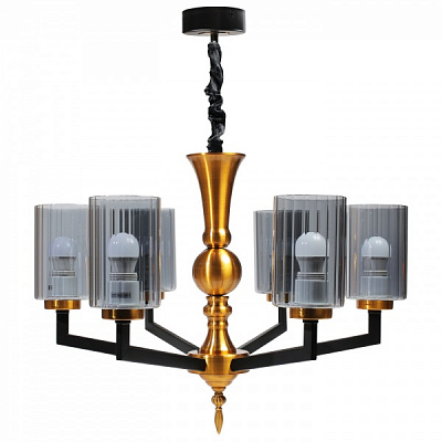 Люстра підвісна Светкомплект Kasandra L 600-6 6x40 Вт E27 чорний/димчастий