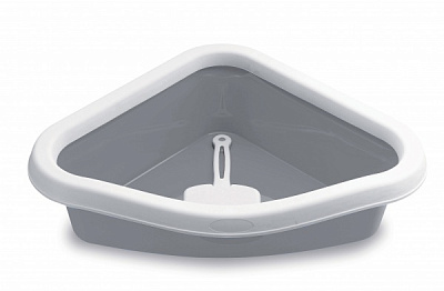 Туалет кутовий Stefanplast Sprint Corner з лопаткою 40х56х14 см сірий