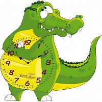 Часы настенные Крокодил детские МДФ 05-215