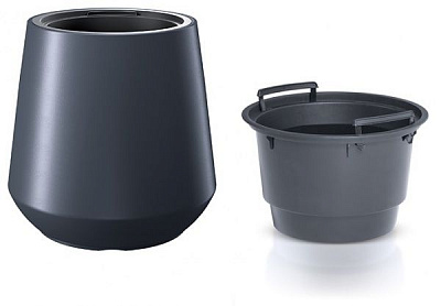 Горщик для квітів Prosperplast Heos 439х440 мм круглий антрацит
