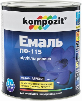 Эмаль Kompozit алкидная ПФ-115 темно-голубой глянец 2,8кг