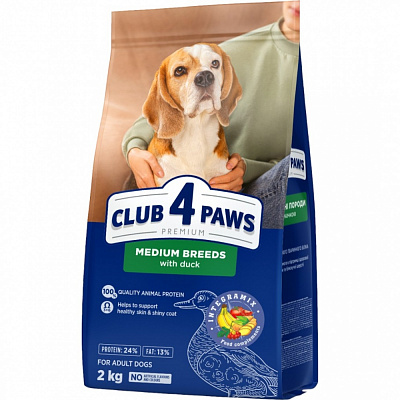 Корм сухий Club 4 Paws з качкою 2 кг