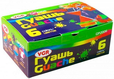 Гуашь 6 кольорів по 20 мл 07339_GP2006 VGR