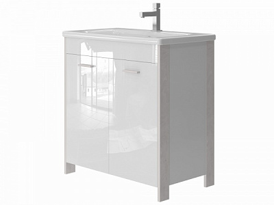 Тумба напольная ЮВЕНТА Brooklyn - 80 белый с умывальником Soft-80