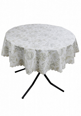 Скатерть водонепроницаемая Simfoni Бежевый узор d136 136x136 см Прованс 