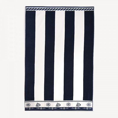 Рушник пляжний Beach 100x160 см білий із синім Zwoltex