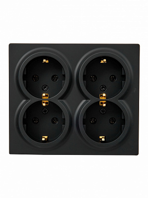 Розетка бытовая с заземлением Lezard LETO IP20 антрацит 752-4200-127BDP