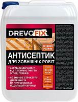 Антисептик DrevoFix для внешних работ готовый состав прозрачный мат 5 л