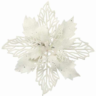 Прикраса новорічна Квітка пуансетія 15 см