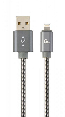 Кабель Cablexpert Lightning – USB 1 м серый (CC-USB2S-AMLM-1M-BG) USB 2.0 А-папа/Lightning 