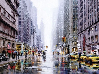 Картина Yellow taxi 85x113 см Styler GL-12806 
