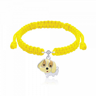 Браслет плетеный UMa&UMi Щеночек желтый