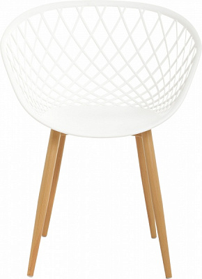 Стул обеденный с подлокотниками Air белый бежевый/белый