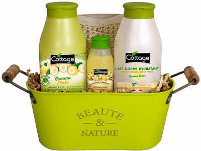 Набір подарунковий для жінок Cottage Banana Shake у кошику