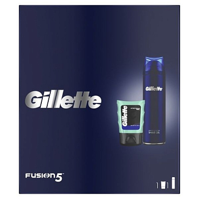 Набор подарочный для мужчин Gillette Гель для бритья Fusion Ultra Sensitive 200 мл + Бальзам после бритья Sensitive 75мл