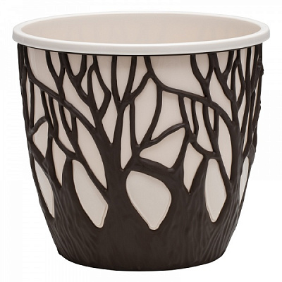 Кашпо Форест круглий 3,5 л коричневий/пудровий (КШ-0981)
