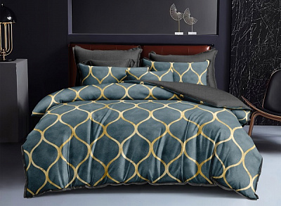 Комплект постельного белья Diamonds 1,5 серый с рисунком La Nuit 