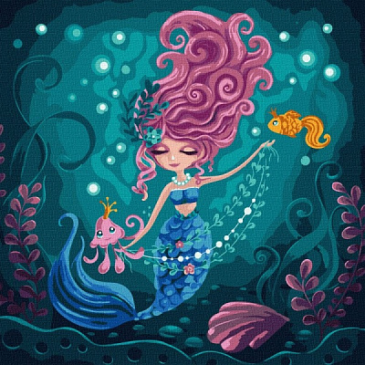 Картина по номерам Русалка 40х40см Идейка 