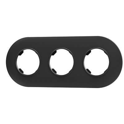 Рамка тримісна HausMark Rondo універсальна чорний