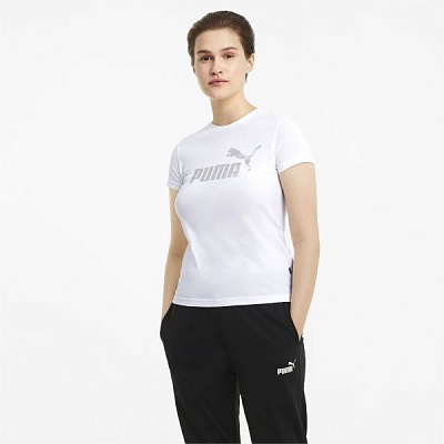 Футболка Puma ESS+ Metallic Logo Tee 58689002 XS білий