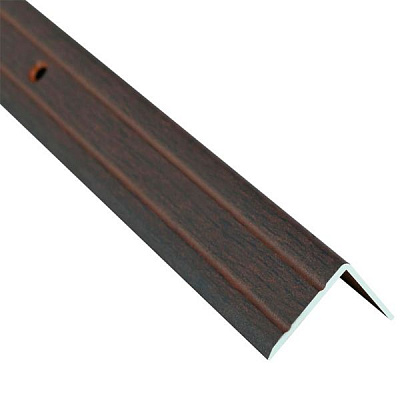 Порожек алюминиевый декорированный Braz Line рифленый с отверстиями 24,5х20x900 мм орех бурбон 