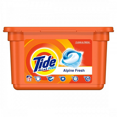 Капсули для машинного прання Tide All-in-1 Альпійська свіжість 12 шт.