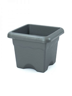 Горщик пластиковий Plastiken Terra Maceta Cuadrada 7733 квадратний 14 л антрацит