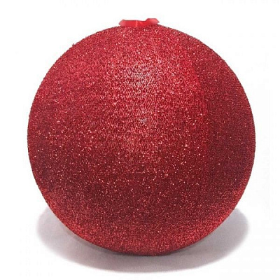 Куля новорічна надувна з блискітками 80 см Q80R червоний