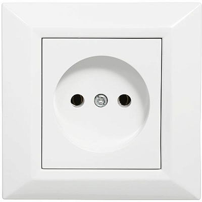 Розетка без заземлення UP! (Underprice) Vesta без шторок білий