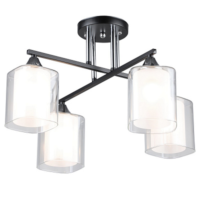 Люстра стельова Victoria Lighting 4x60 Вт E27 чорний Elision/PL4 black