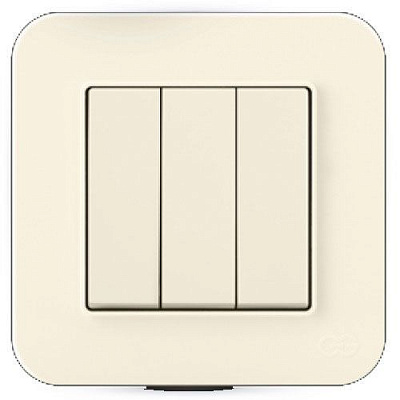 Вимикач триклавішний Gunsan RADIUS без підсвітки 10 А 250В кремовий 01 37 12 00 100 160