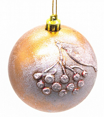 Куля новорічна Калина d100 3222 100 мм золото 3222
