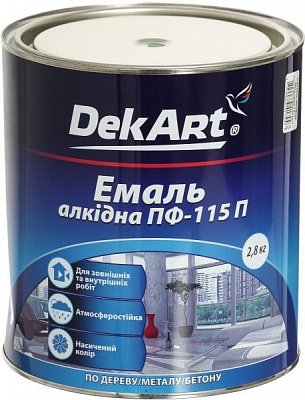 Емаль DekArt алкідна ПФ-115П світло-зелений глянець 2,8кг
