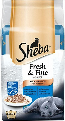 Корм Sheba Fresh&Fine Рибний мікс 6х50 г